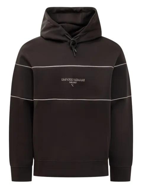 stripe-detail long-sleeve hoodie by EMPORIO ARMANI