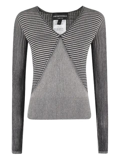 striped V-neck sweater by EMPORIO ARMANI