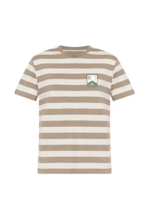 striped logo-patch T-shirt by EMPORIO ARMANI