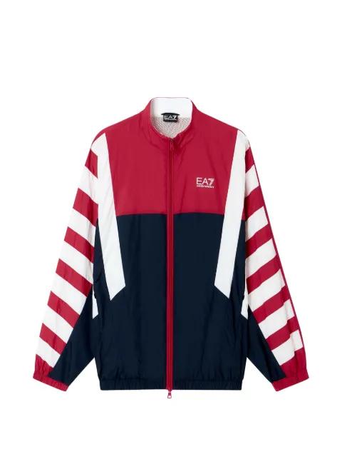 striped-sleeve panelled jacket by EMPORIO ARMANI