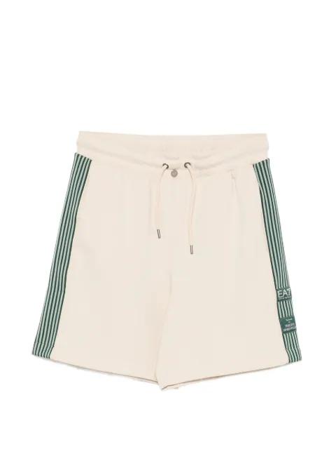 striped-trim logo-patch shorts by EMPORIO ARMANI