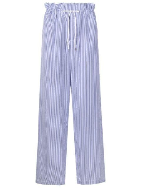 striped wide-leg poplin trousers by EMPORIO ARMANI