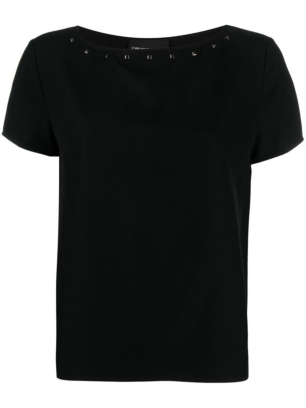 studded boat neck T-shirt by EMPORIO ARMANI