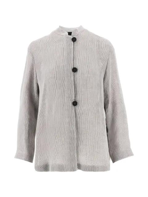 textured band-collar jacket by EMPORIO ARMANI