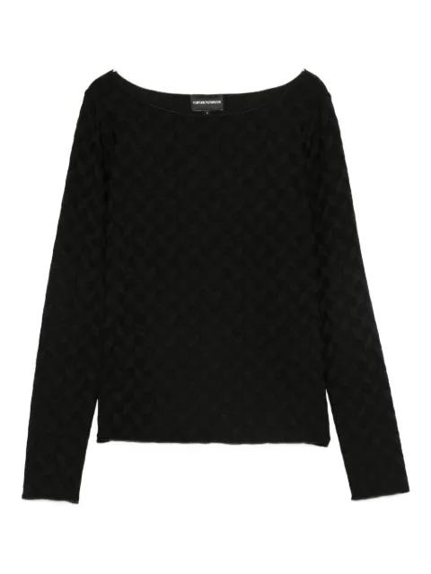 textured boat-neck sweater by EMPORIO ARMANI