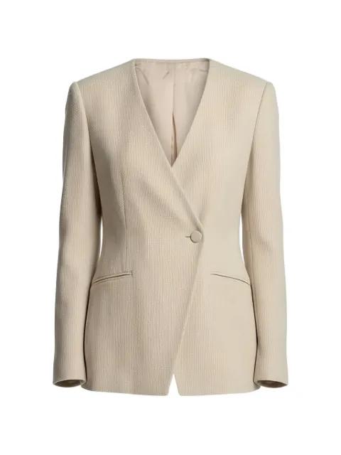 textured collarless blazer by EMPORIO ARMANI