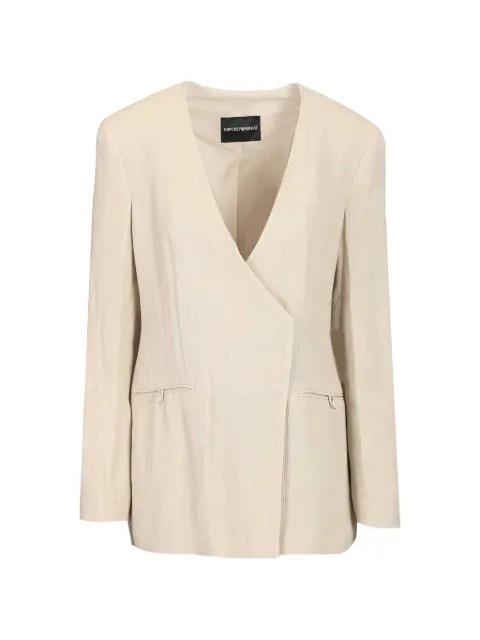 textured double-breasted blazer by EMPORIO ARMANI