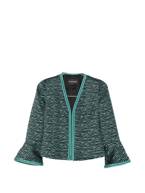 textured ruffled-sleeve jacket by EMPORIO ARMANI