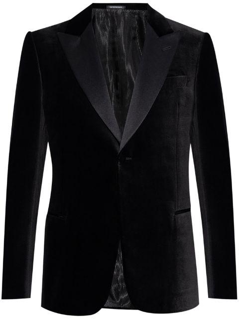 veltet tuxedo blazer by EMPORIO ARMANI