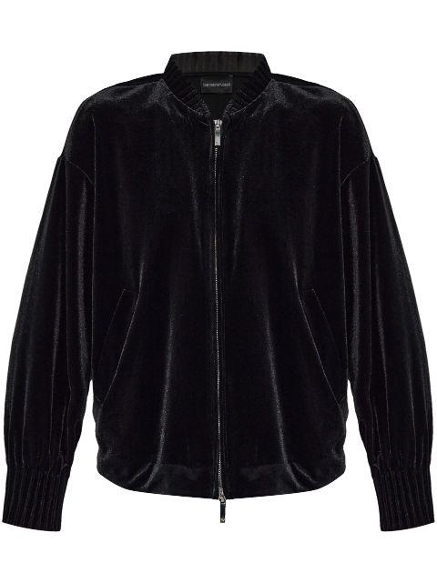 velvet bomber jacket by EMPORIO ARMANI