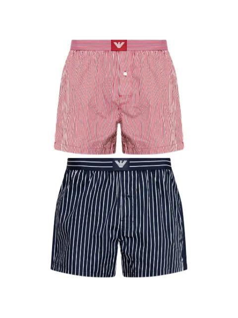 vertical-stripe logo-patch boxers (set of two) by EMPORIO ARMANI