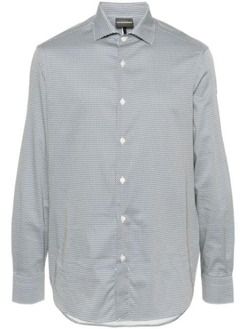 wave-print long-sleeve shirt by EMPORIO ARMANI