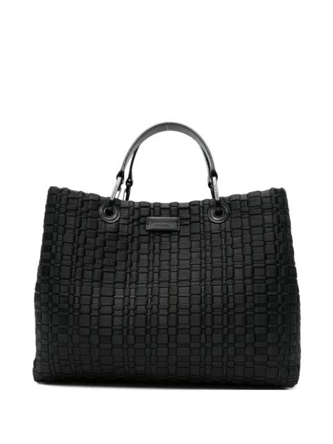 woven top-handle tote bag by EMPORIO ARMANI