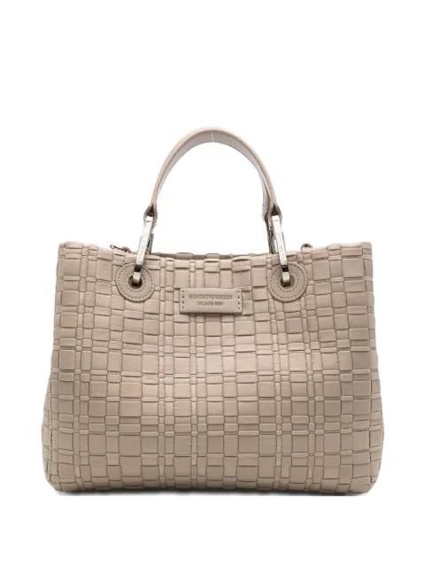 woven top handle tote bag by EMPORIO ARMANI