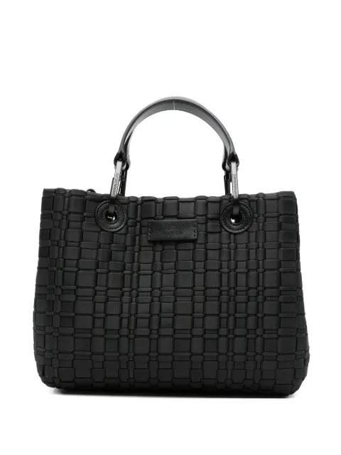 woven top handle tote bag by EMPORIO ARMANI