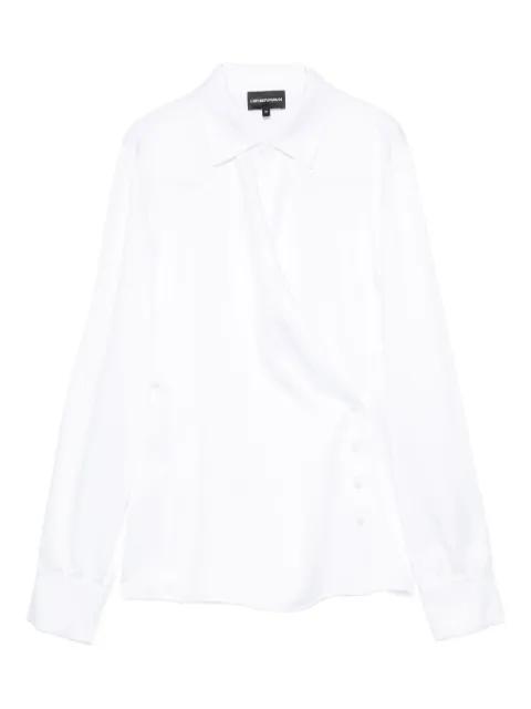 wrap-front button-detail blouse by EMPORIO ARMANI
