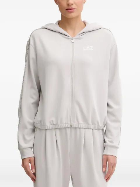 zip-up embellished hoodie by EMPORIO ARMANI