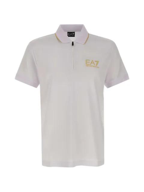 zip-up logo-detail polo shirt by EMPORIO ARMANI