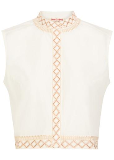 Andorra embroidered cotton-blend top by EMPORIO SIRENUSE