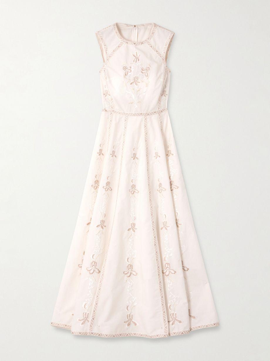 Clodette embroidered cotton-blend midi dress by EMPORIO SIRENUSE