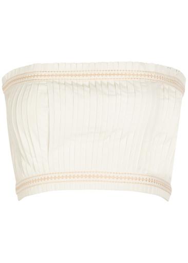 Flavia pleated cotton-blend bandeau top by EMPORIO SIRENUSE