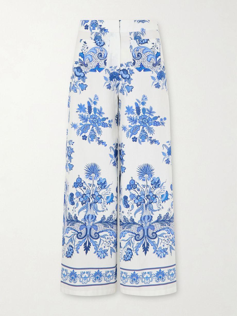 Floral printed cotton wide-leg pants by EMPORIO SIRENUSE