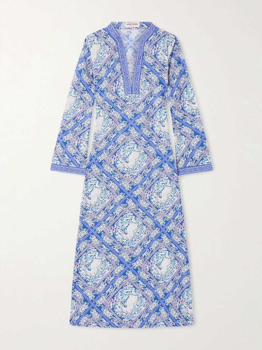 Giada printed cotton coverup by EMPORIO SIRENUSE