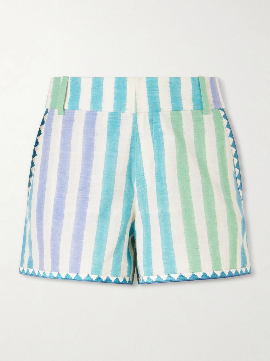 Ikat striped cotton shorts by EMPORIO SIRENUSE