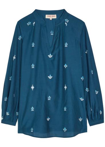 Ilizia embroidered cotton and silk-blend shirt by EMPORIO SIRENUSE