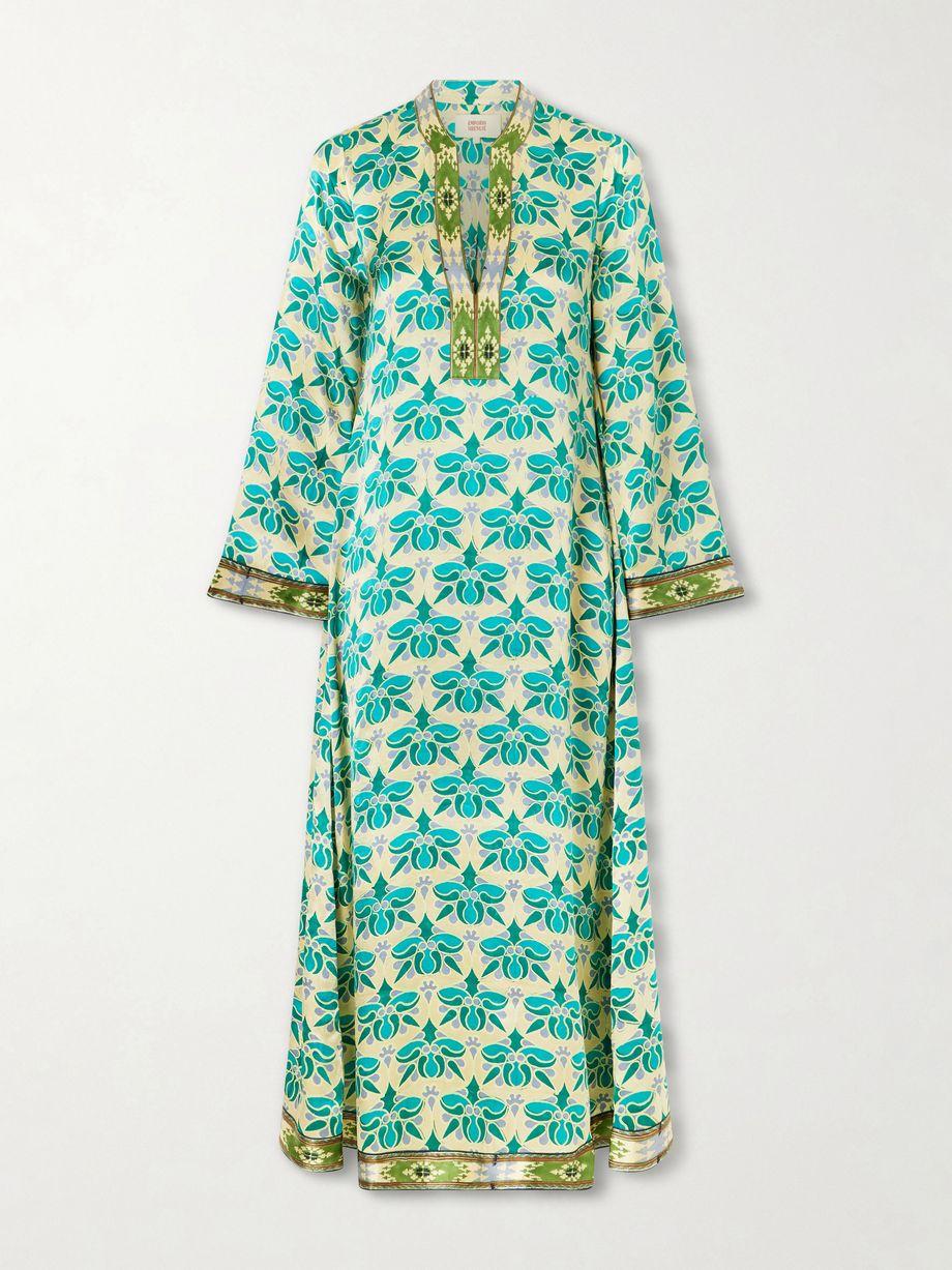 Jenna Jewelry Mare printed silk-satin midi dress by EMPORIO SIRENUSE