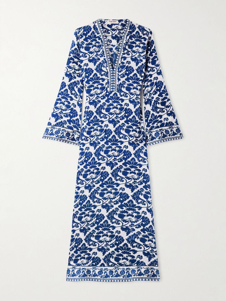 Jenna printed silk-voile kaftan by EMPORIO SIRENUSE