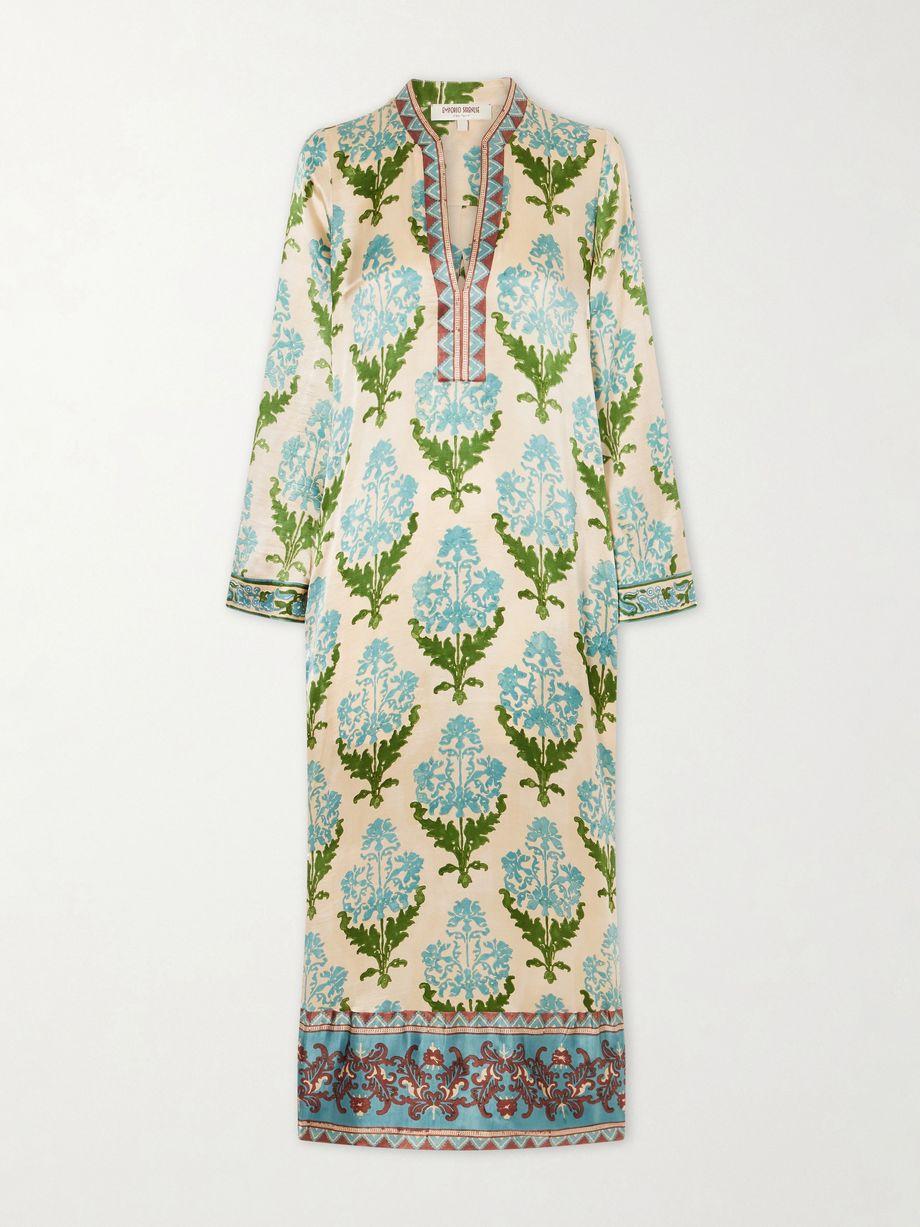 Jenna printed silk-voile kaftan by EMPORIO SIRENUSE