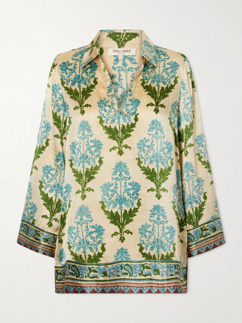Jila Three floral-print silk-satin shirt by EMPORIO SIRENUSE
