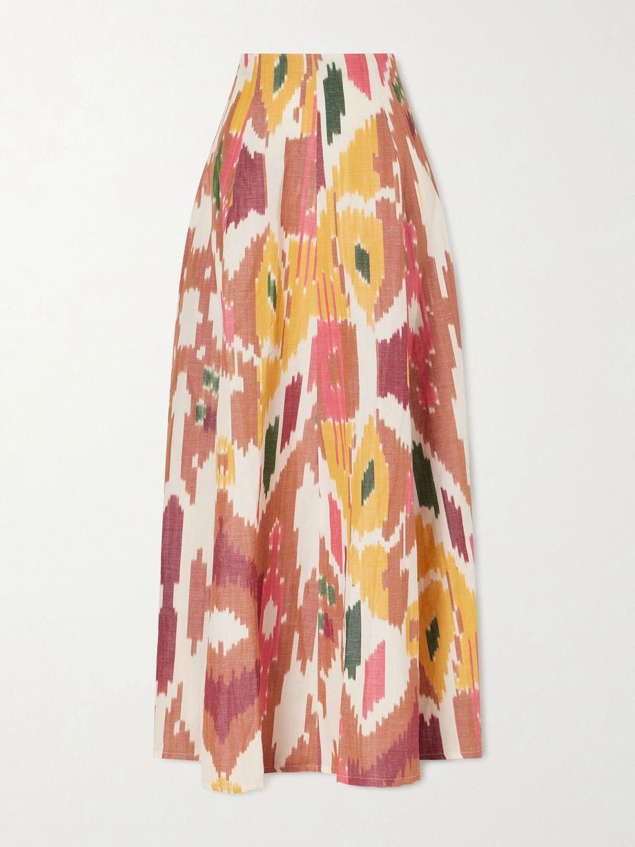 Kika printed cotton and linen-blend maxi skirt by EMPORIO SIRENUSE