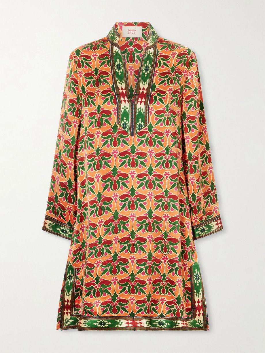 Liora Jewelry Mare printed silk-satin coverup by EMPORIO SIRENUSE