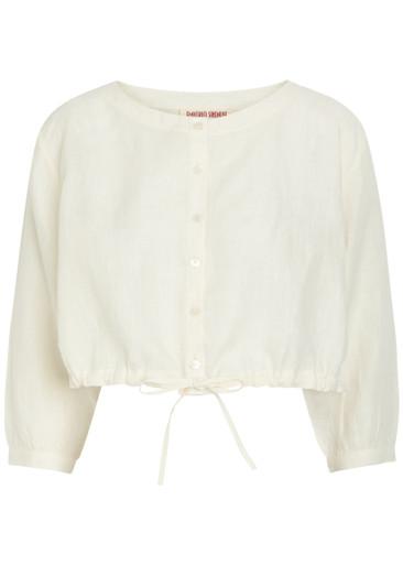 New Jinny cropped linen top by EMPORIO SIRENUSE