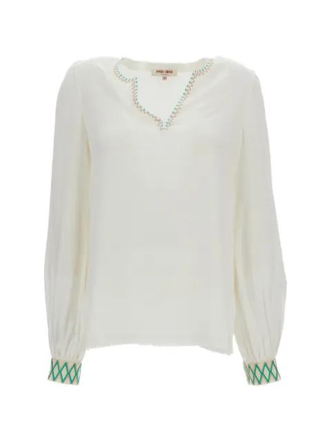 Vera embroidered silk blouse by EMPORIO SIRENUSE