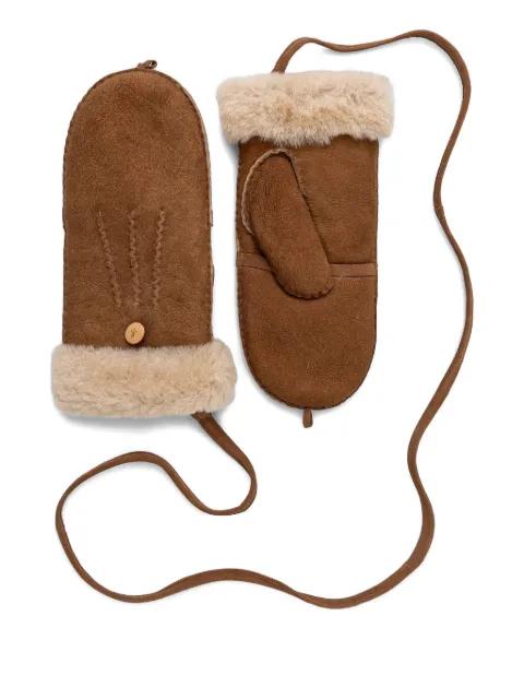 fur-trim mittens by EMU AUSTRALIA