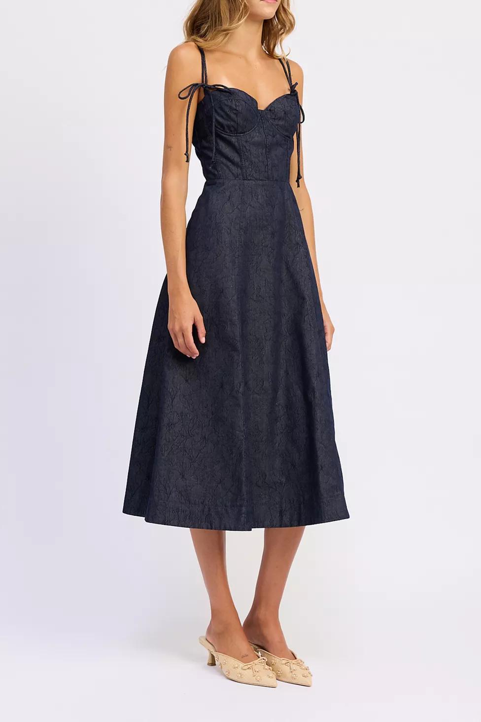 En Saison Darby Jacquard Corset Midi Dress by EN SAISON