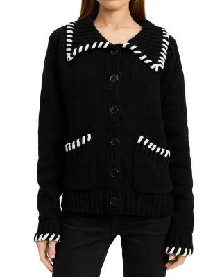 Piper Whipstitch Collared Cardigan Sweater by EN SAISON