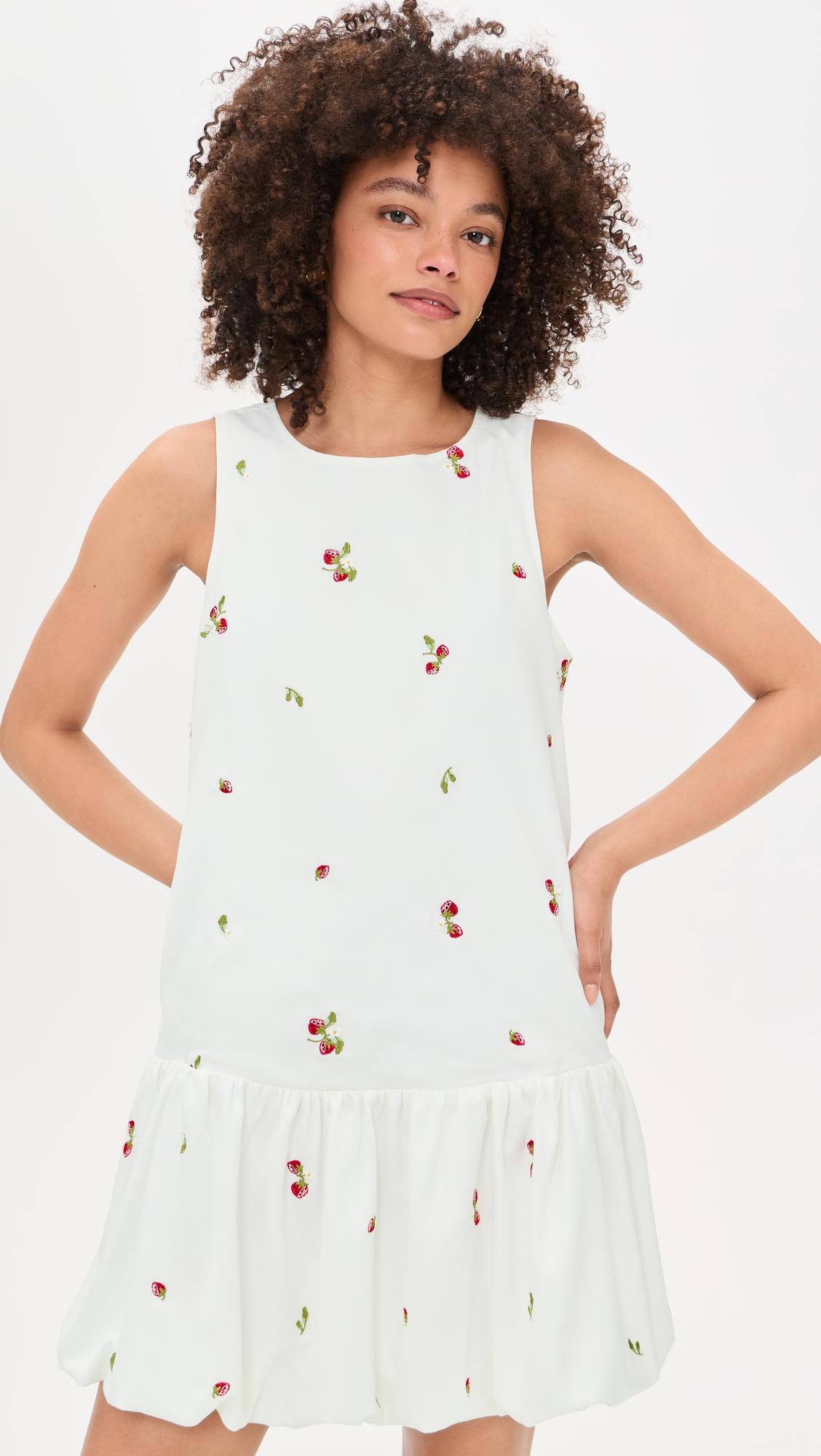 Strawberry Kiss Bubble Hem Mini Dress by EN SAISON