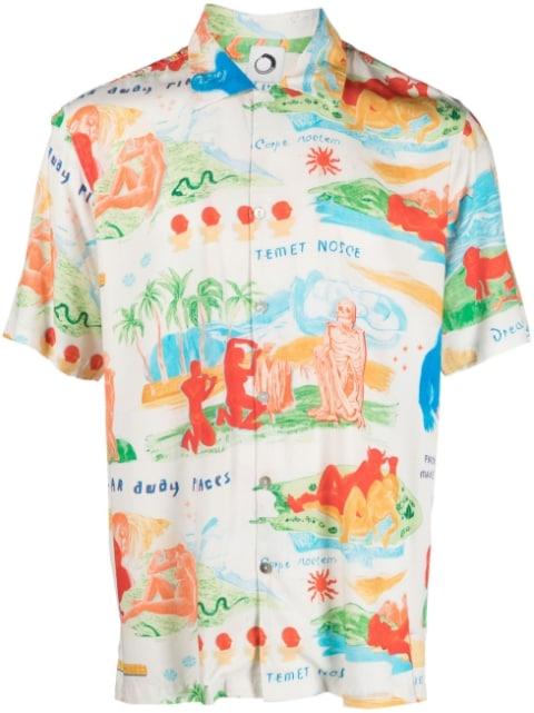 Far Away Places printed short-sleeve shirt by ENDLESS JOY