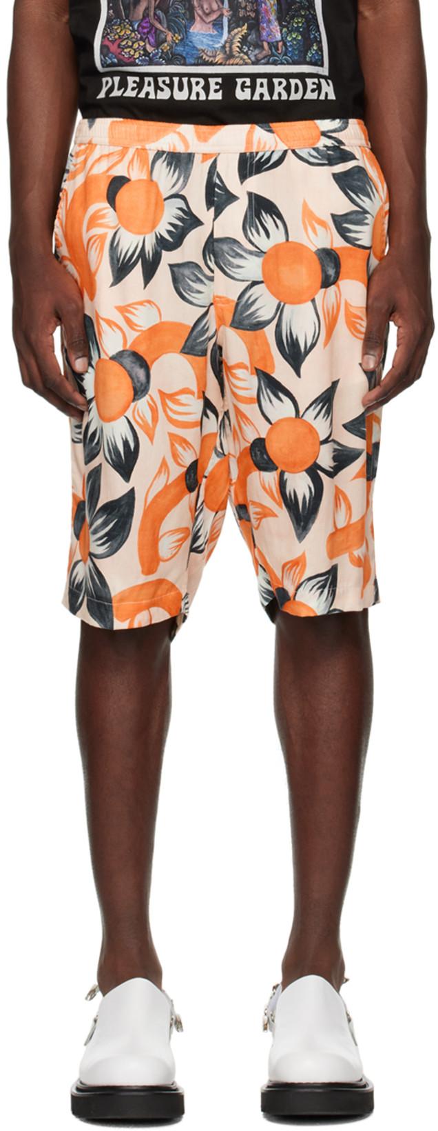 Orange Wildflower Pale Shorts by ENDLESS JOY