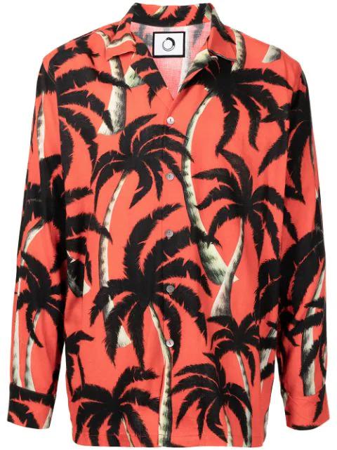 Palm tree-print tencel shirt by ENDLESS JOY