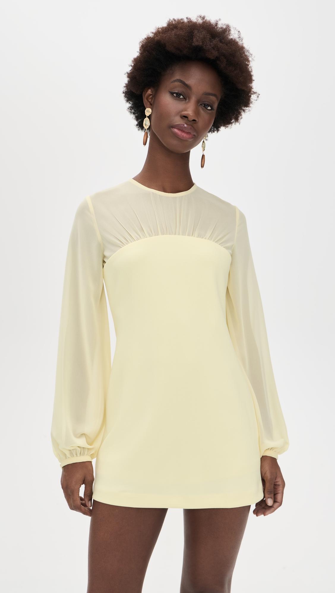 Mixed Media Mini Dress with Puff Sleeves by ENDLESS ROSE