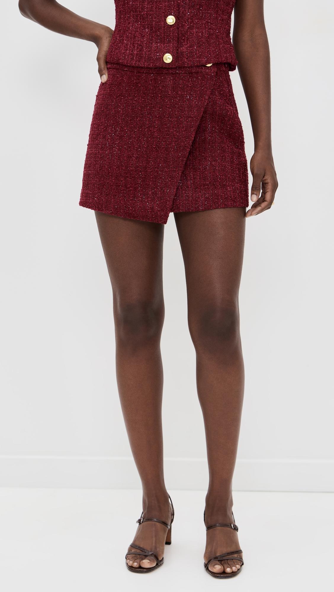 Tweed Front Flap Mini Skirt by ENDLESS ROSE