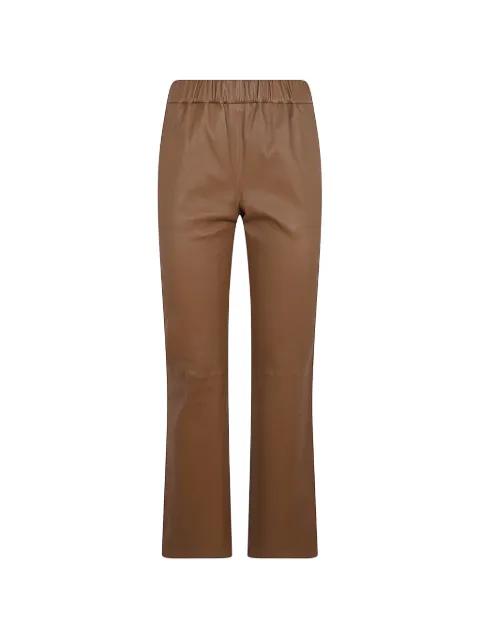 elasticated-waistband leather trousers by ENES
