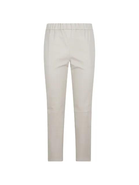 elasticated-waistband leather trousers by ENES