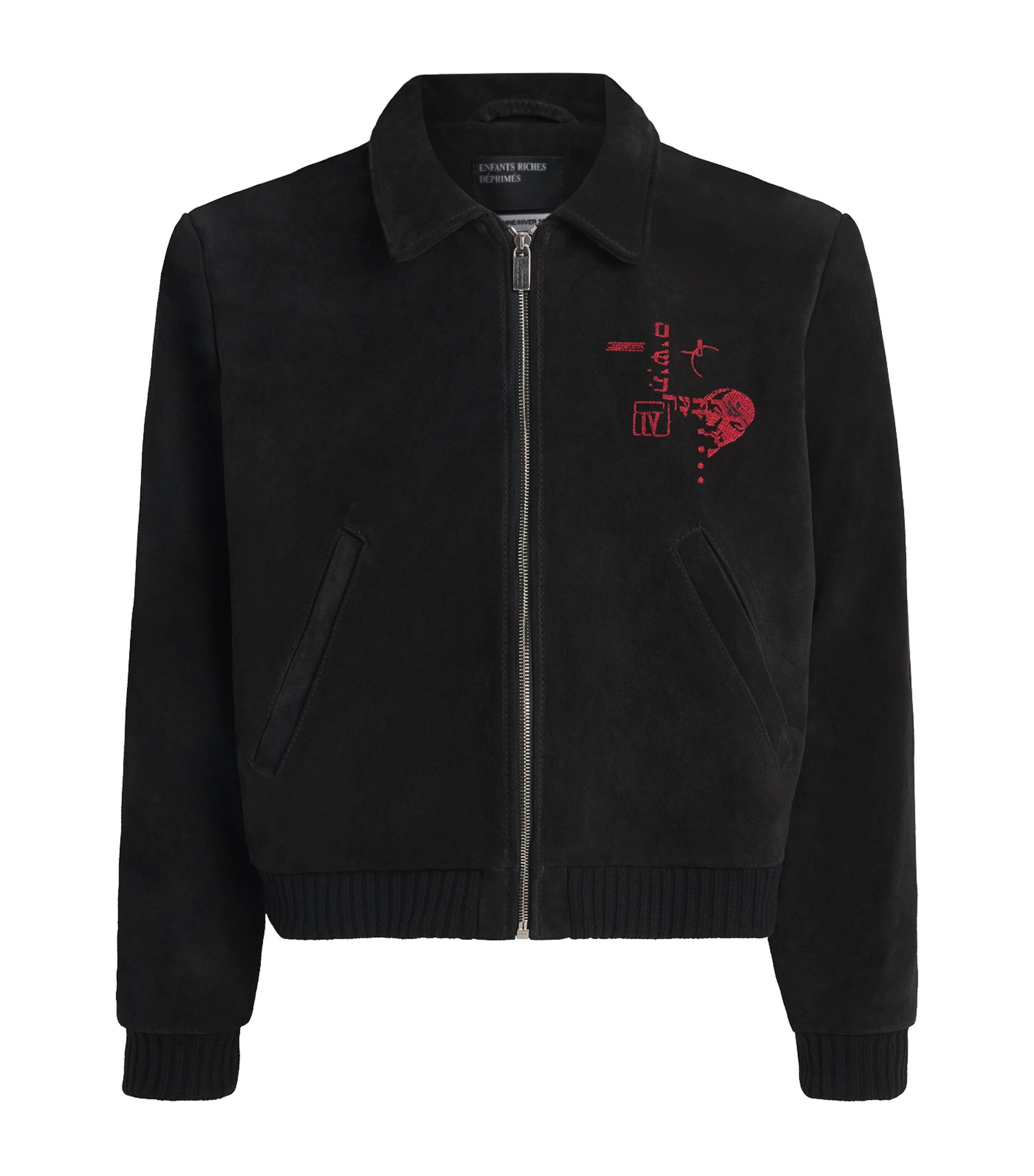Enfants Riches Déprimés Suede Constructivist Bomber Jacket by ENFANTS RICHES DEPRIMES