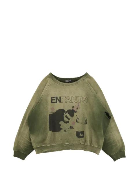 My Death My Life logo-detail raglan-sleeves crewneck sweatshirt by ENFANTS RICHES DEPRIMES